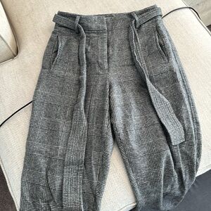 Wilfred Cropped Plaid Pants with Tie